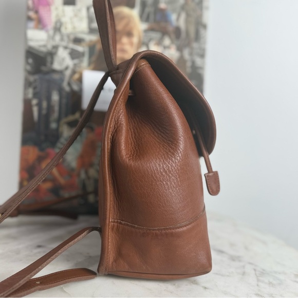 Vintage Coach British Tan Leather Backpack 9960 Purse Bag Daypack - Picture 9 of 13